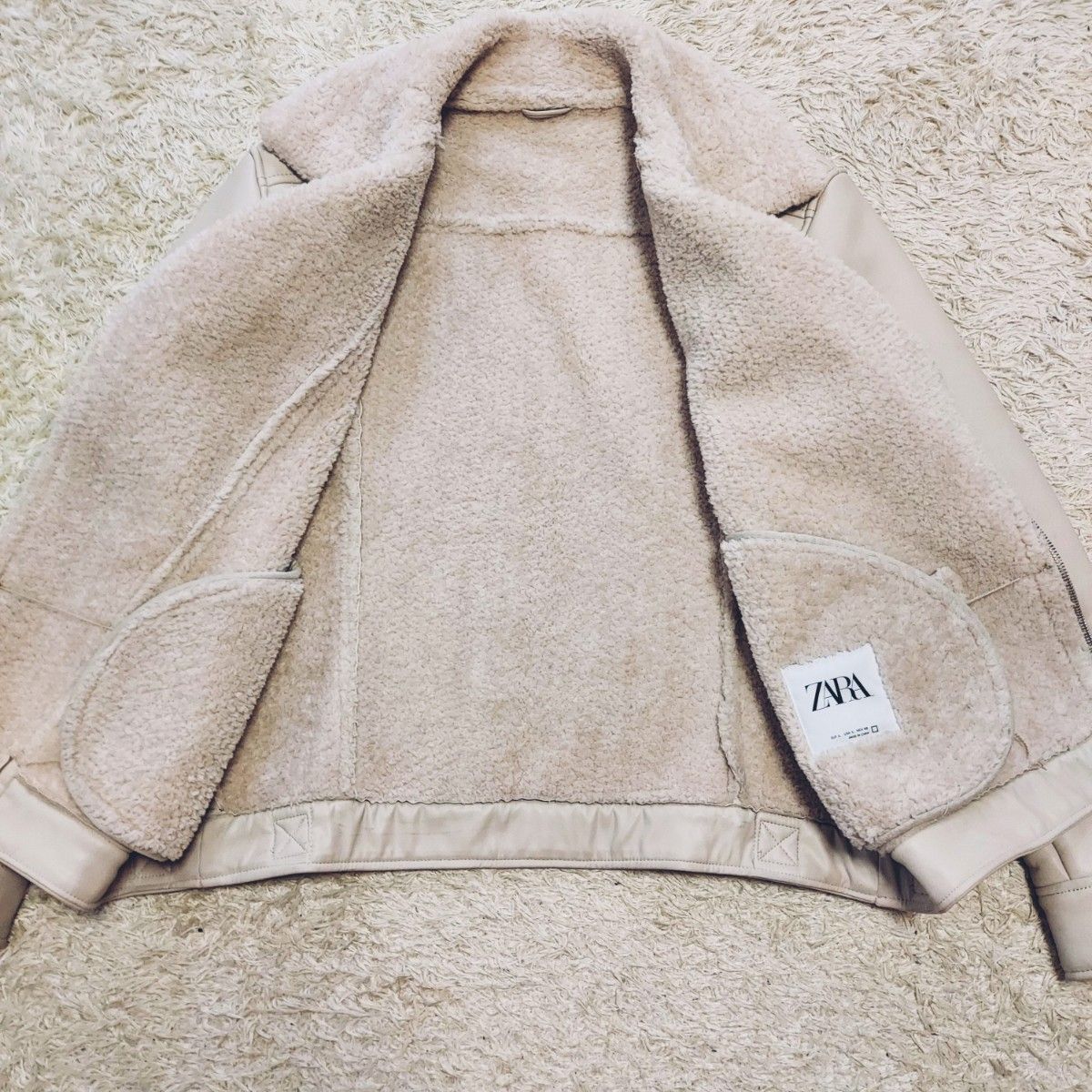 セール中10-5【人気】ZARA ザラ ダブルライダース 裏ボア付き セール中10-5【人気】ZARA ザラ ダブルライダース 裏ボア付き