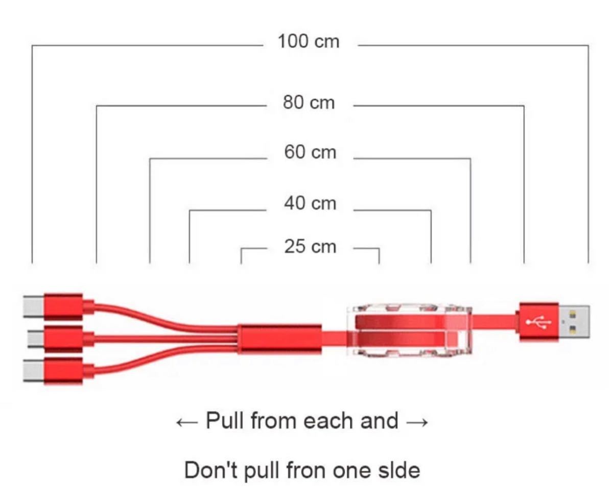 * Alfa Romeo Alpha Romeo NEW Logo volume taking . type charge cable 3in1 Lightning/ Micro USB /Type-C / charge cable length adjustment possibility 100cm red *