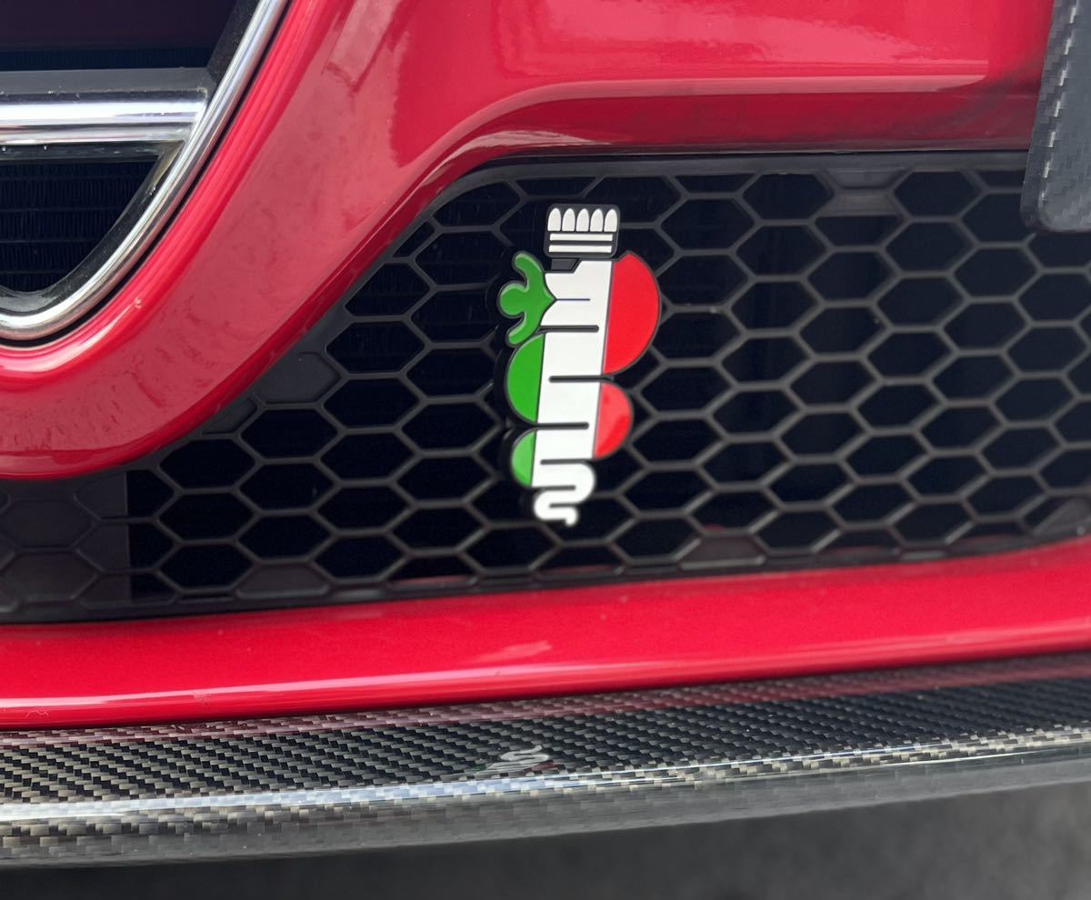 * Alfa Romeo Alpha Romeo toli colore bi show ne metal grill badge BLK frame *