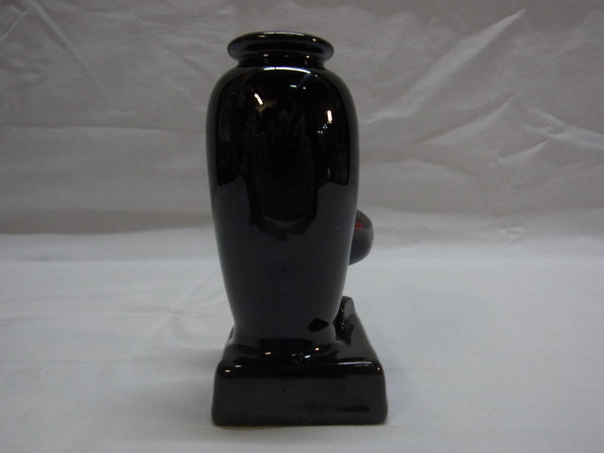 * one wheel .. ceramics made small . vase black cat cat Showa Retro Vintage antique antique ornament interior present condition *60