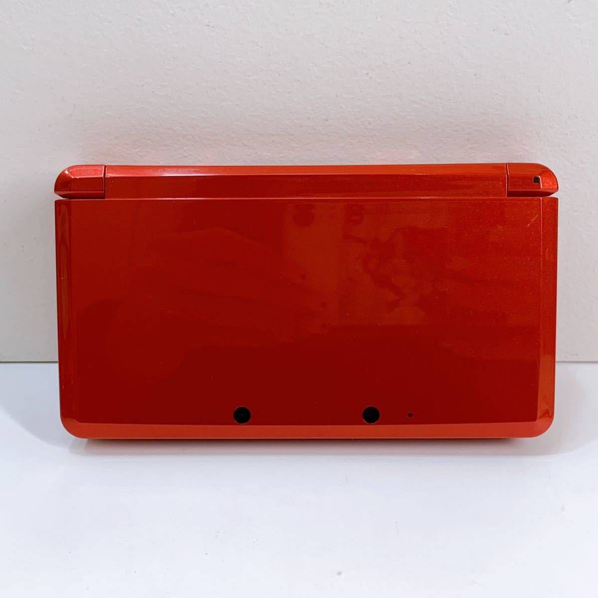 308☆中古☆ Nintendo 3DS メタリックレッド CTR-001 タッチペン 充電器付き 任天堂 ニンテンドー 初期化済み 動作確認済み 現状品_画像2