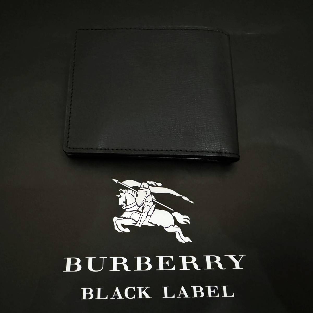 新品未使用 BURBERRY BLACK LABEL バーバリーブラックレーベル 本革 二