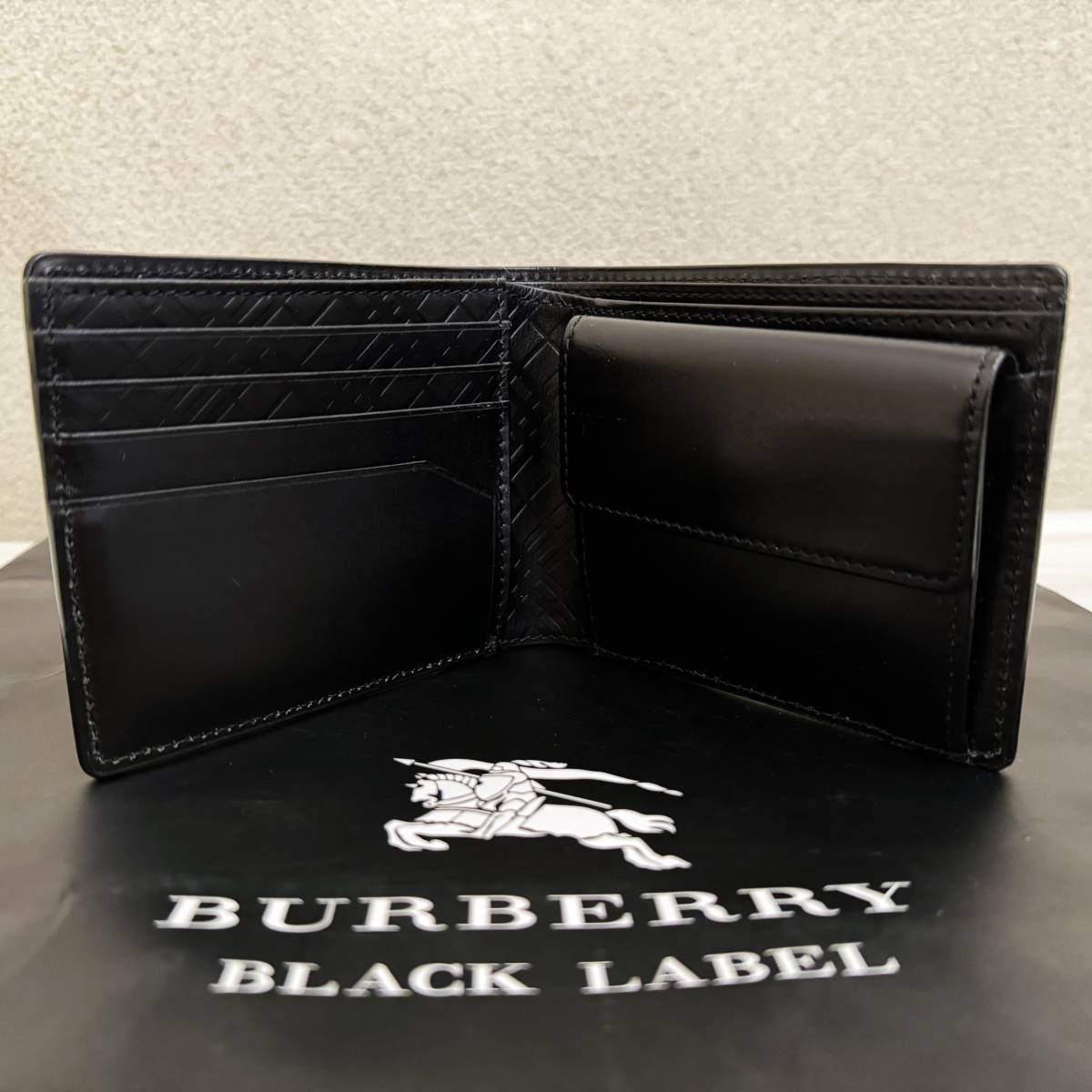 新品未使用 BURBERRY BLACK LABEL バーバリーブラックレーベル 本革 二