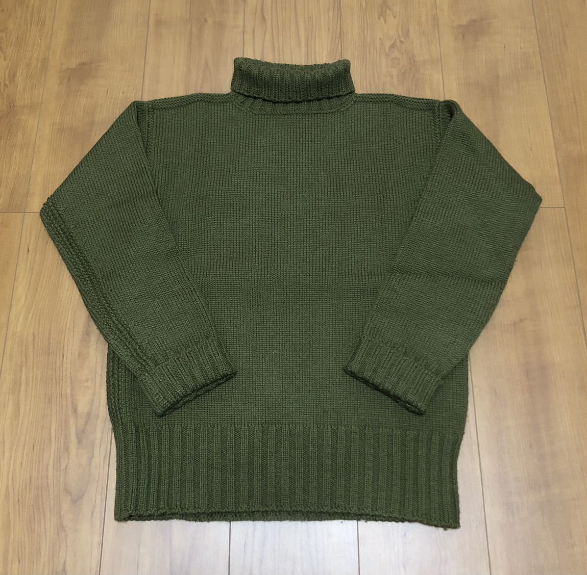 butcher products USN HI-NECK KNIT OLIVE ハイネック ニット 38 atlast&co atlast アットラスト timeworn clothing ブッチャープロダクツ_画像1