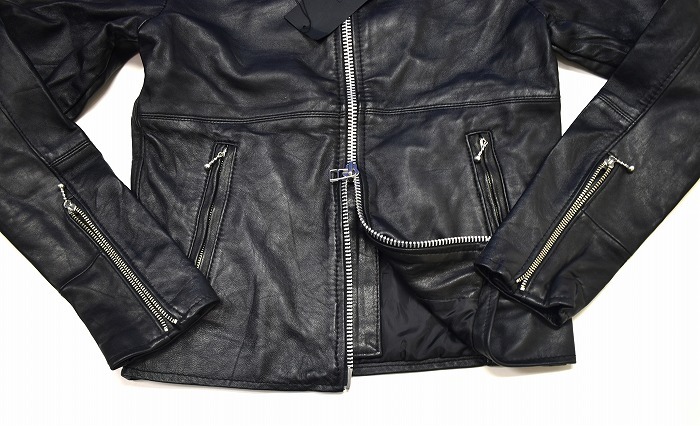 EINS（エインズ / アインス）Reproduct Single Leather Riders Jacket リプロダクトレザー ライダースジャケット ブルゾン シングル 本革S_画像6