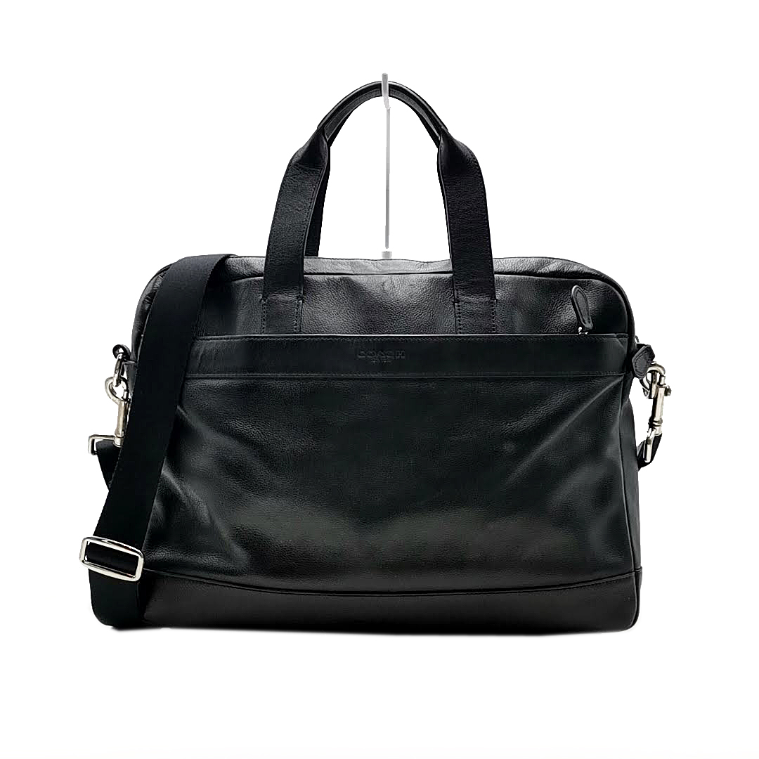 送料無料 美品 コーチ ビジネスバッグ ブリーフケース 鞄 F54801 ハミルトン バッグ スムースレザー 2WAY メンズ