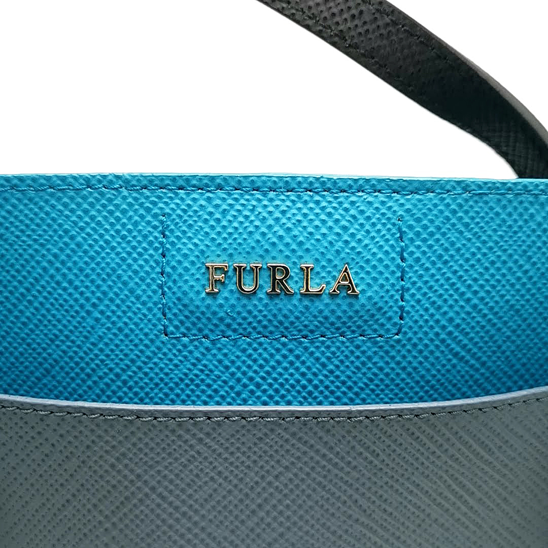 送料無料 超美品 フルラ FURLA トートバッグ ショルダーバッグ 鞄 798092 ファンタシア ライトブルー系 レディース_画像10