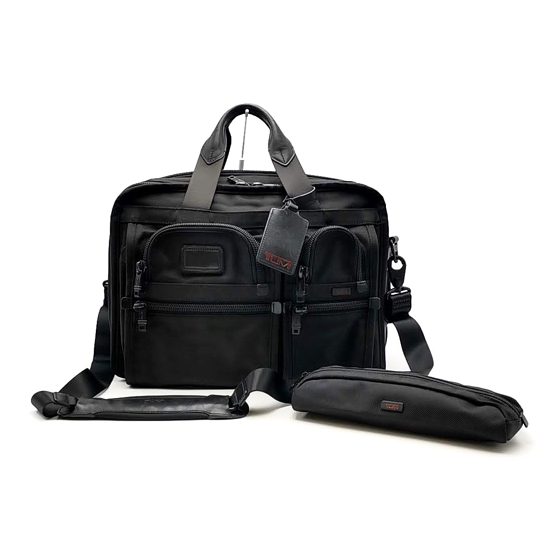 送料無料 美品 トゥミ TUMI ビジネスバッグ ブリーフケース 鞄 26141DH バリスティックナイロン 黒系 メンズ