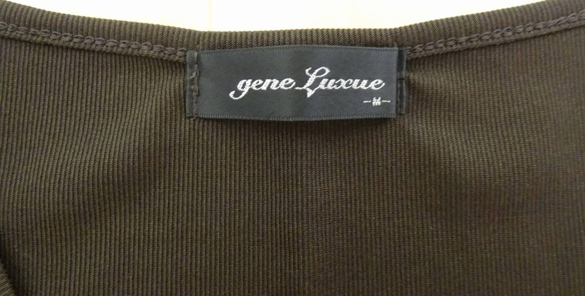 ◆ gene Luxue こげ茶 レディース カーディガン シンプル 七分袖 Mサイズ ◆ USED ◆_画像5