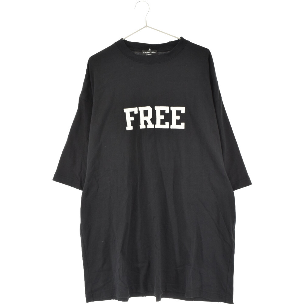 BALENCIAGA バレンシアガ 21AW Free Wide T Shirt フリー ワイド 半袖Tシャツ カットソー ブラック 661715