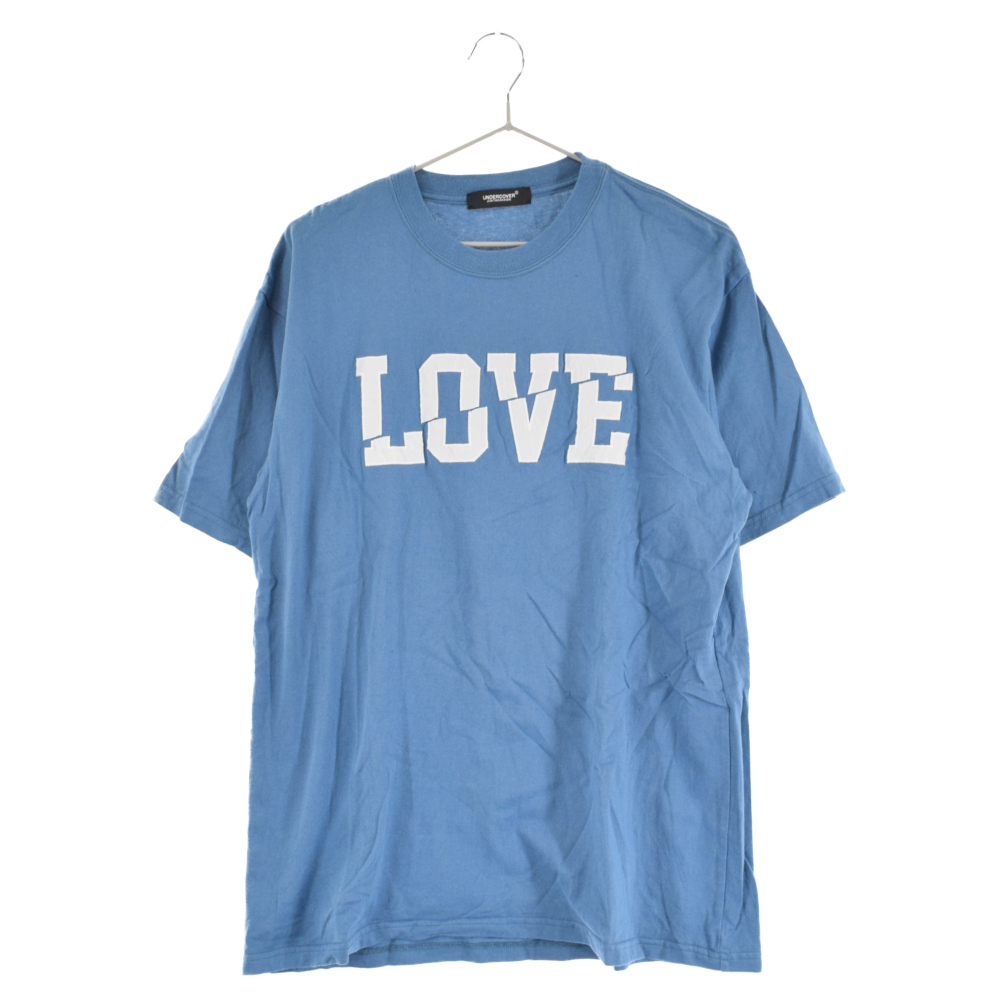 UNDERCOVER アンダーカバー 23SS LOVEサテンパッチ半袖Tシャツ ブルー UC1C9802