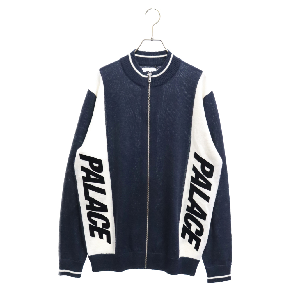 Palace Skateboards パレススケートボーズ 16FW FONT ZIP KNIT フォント ジップ ニット ブルゾン ネイビー/アイボリー