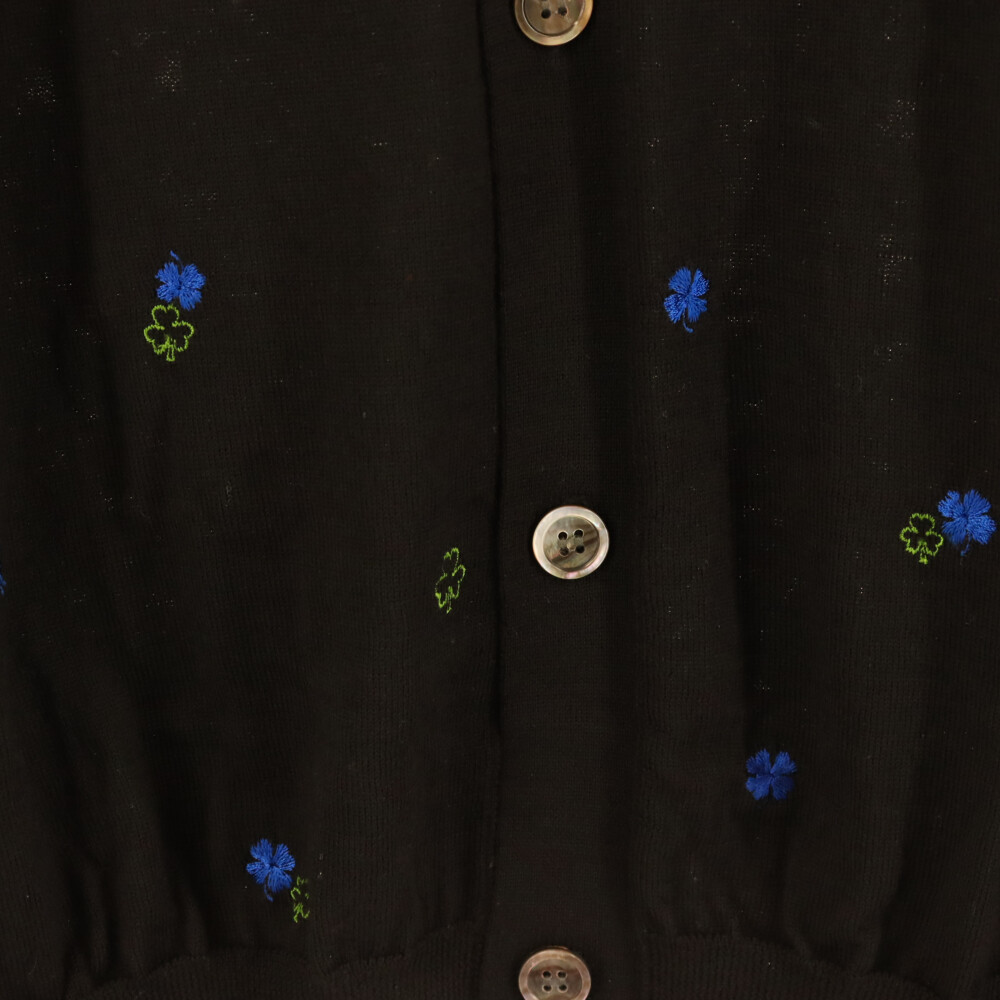 コムデギャルソンシャツ Clover Flower Embroidered Cardigan クローバー フラワー刺繍 ウールカーディガン ブラック S22505_画像5