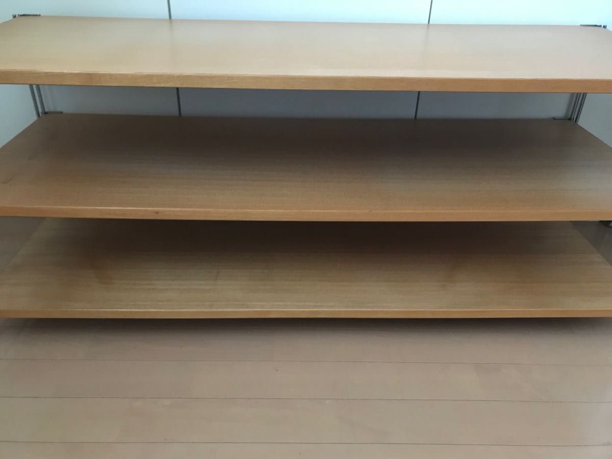 無印良品 ステンレスユニットシェルフ タモ材 112cm 特大 TV台 無印良品 ステンレスユニットシェルフ タモ材 112cm 特大 TV台