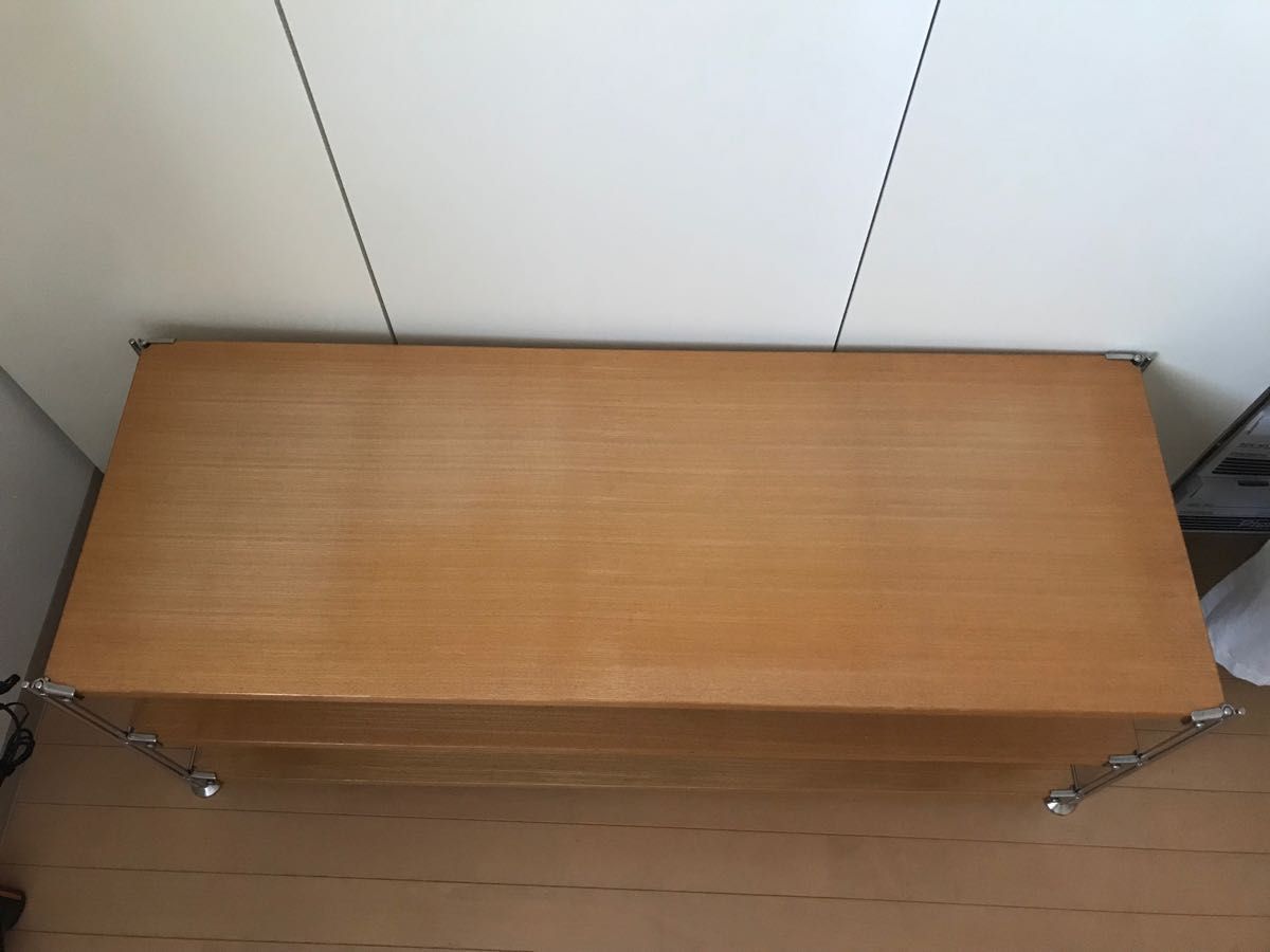 無印良品 ステンレスユニットシェルフ タモ材 112cm 特大 TV台 無印良品 ステンレスユニットシェルフ タモ材 112cm 特大 TV台