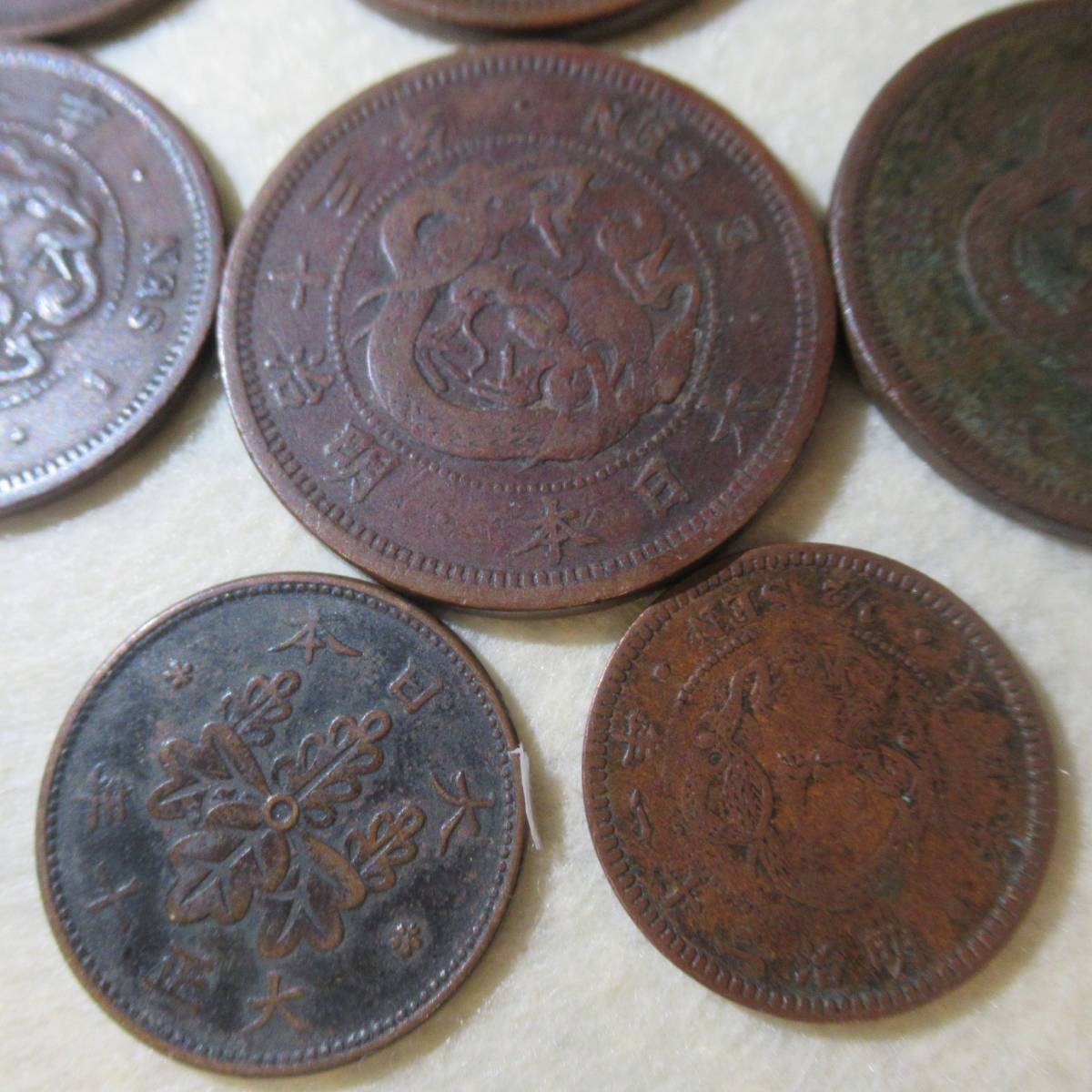 A【日本近代硬貨】２銭銅貨・１銭銅貨・半銭銅貨 ８点まとめて ★r21_画像8