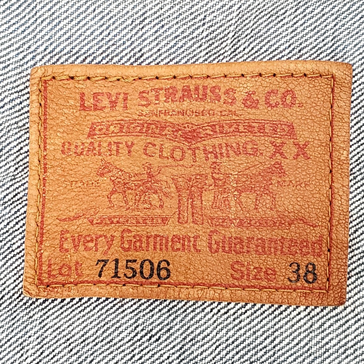 日本製ファースト Levi's 71506XX 38ビンテージ復刻Gジャン1st