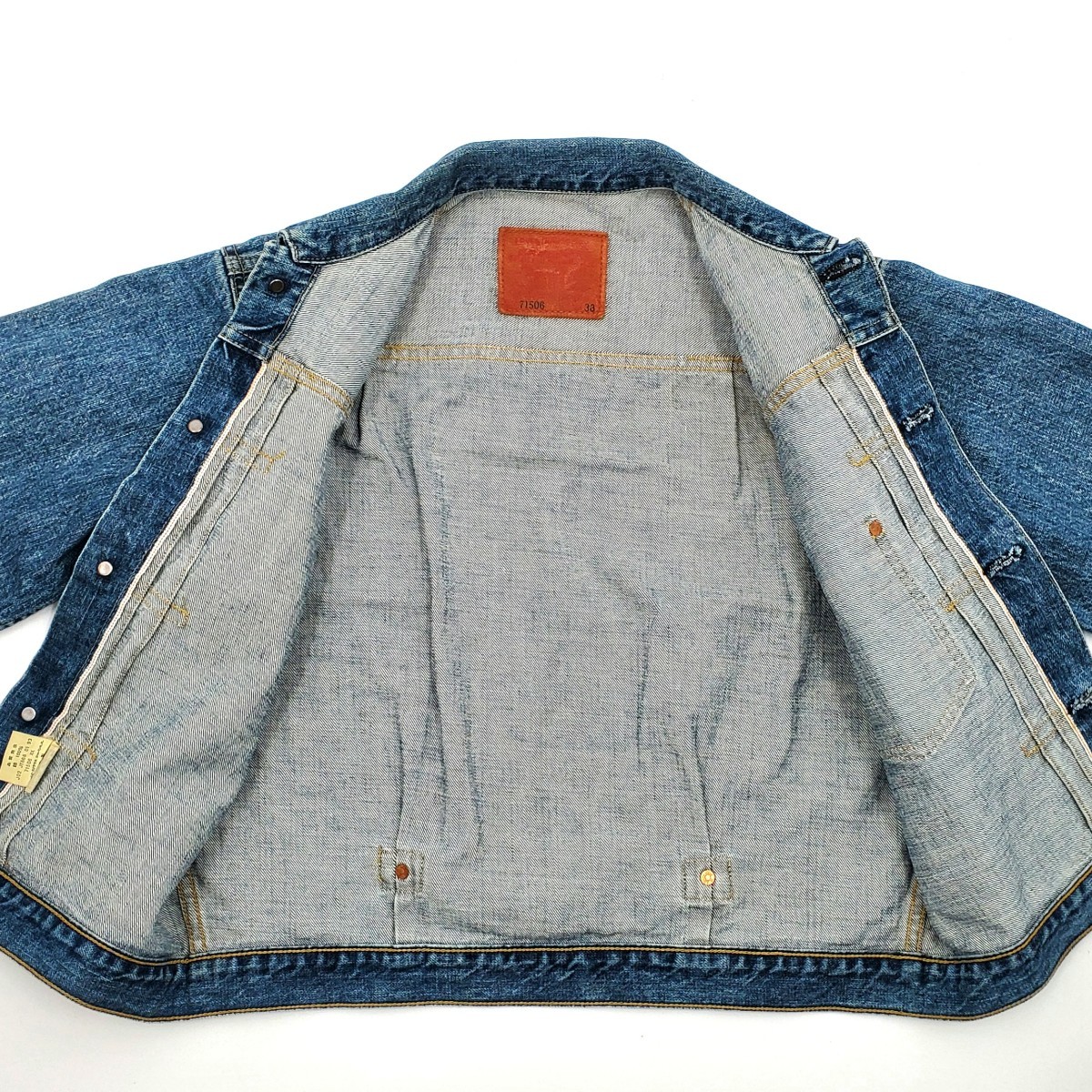 日本製ファースト◆Levi's 71506XX◆38ビンテージ復刻Gジャン1stリーバイスメンズMビッグEデニムジャケットBIGEジージャンLVCレプリカ 216