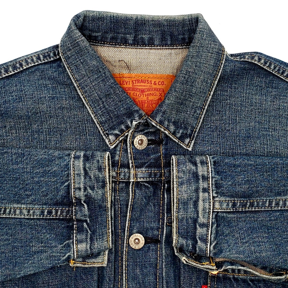 日本製ファースト◆Levi's 71506XX◆38ビンテージ復刻Gジャン1stリーバイスメンズMビッグEデニムジャケットBIGEジージャンLVCレプリカ 356