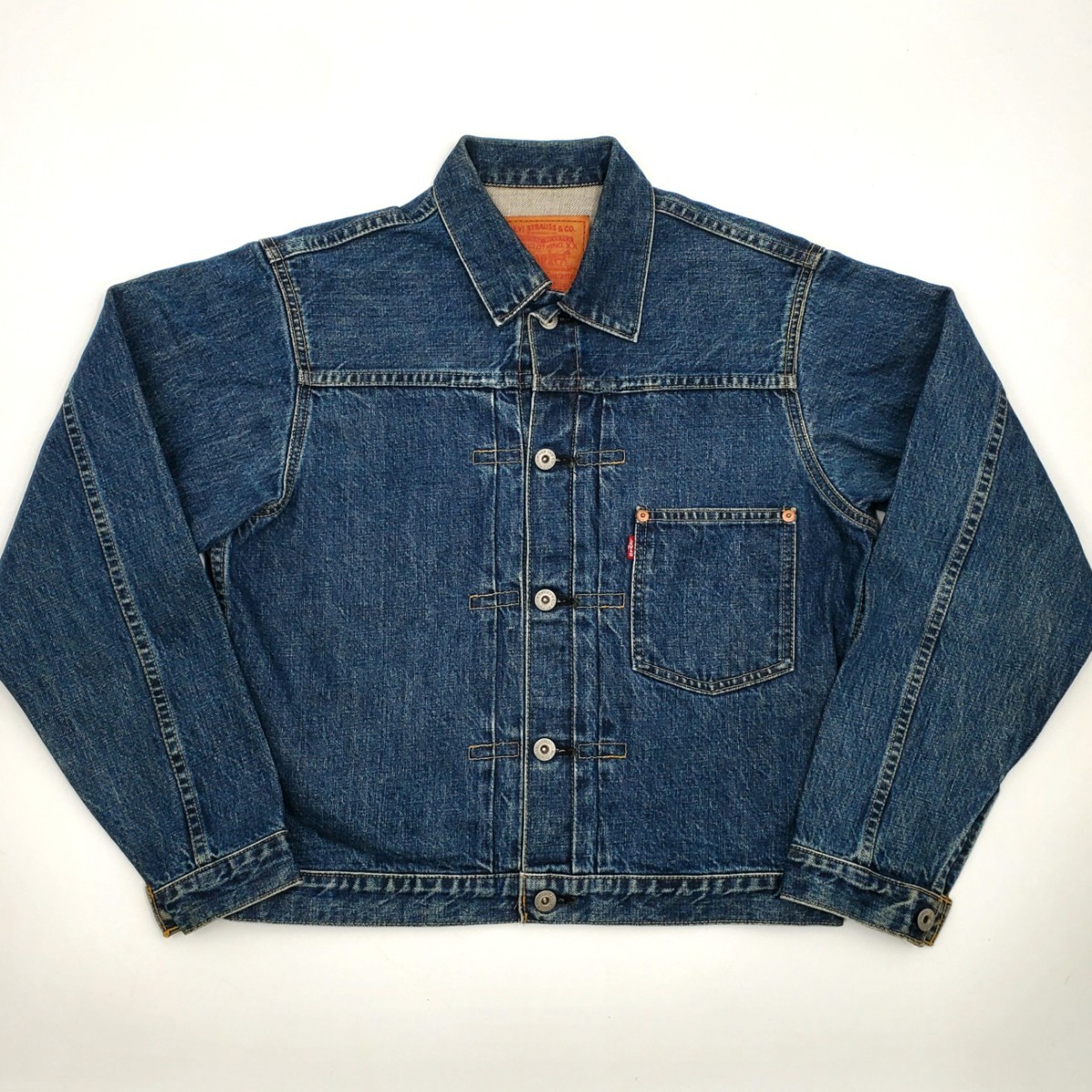 日本製ファースト濃紺◆Levi's 71506XX◆38ビンテージ復刻Gジャン1stリーバイスメンズMビッグEデニムジャケットジージャンLVCレプリカ 74