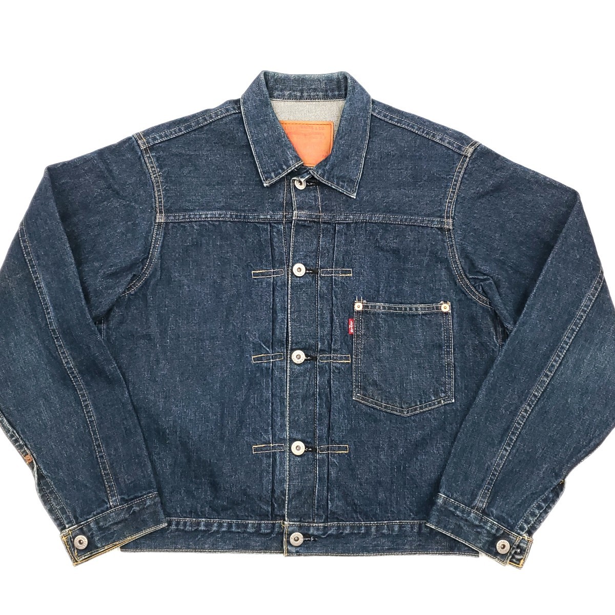 日本製ファースト濃紺◆Levi's 71506XX◆38ビンテージ復刻Gジャン1stリーバイスメンズMビッグEデニムジャケットBIGEジージャンLVC 91