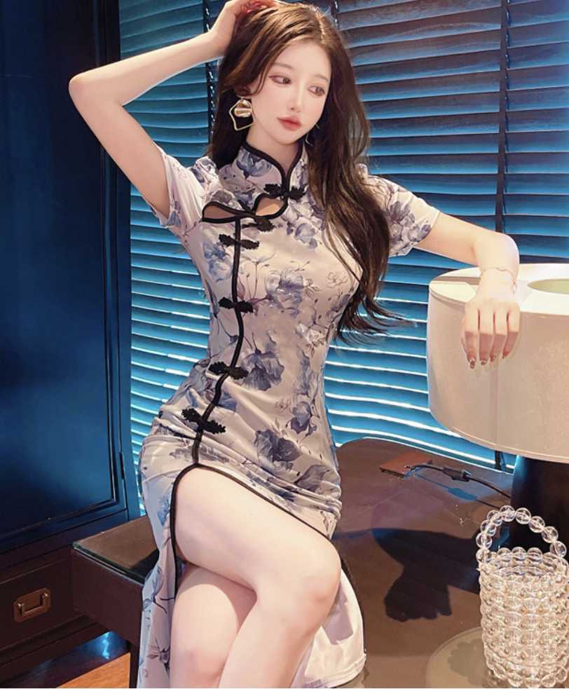  платье в китайском стиле sexy костюмированная игра коричневый ina одежда L размер 