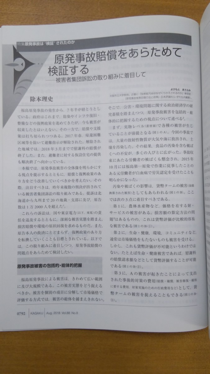 特2 52541 / 科学 KAGAKU 2018年8月号 vol.88 特集 原発事故は”検証”されたのか 辺野古・大浦湾の危機 ちびっこチンパンジーたちの18年_画像5