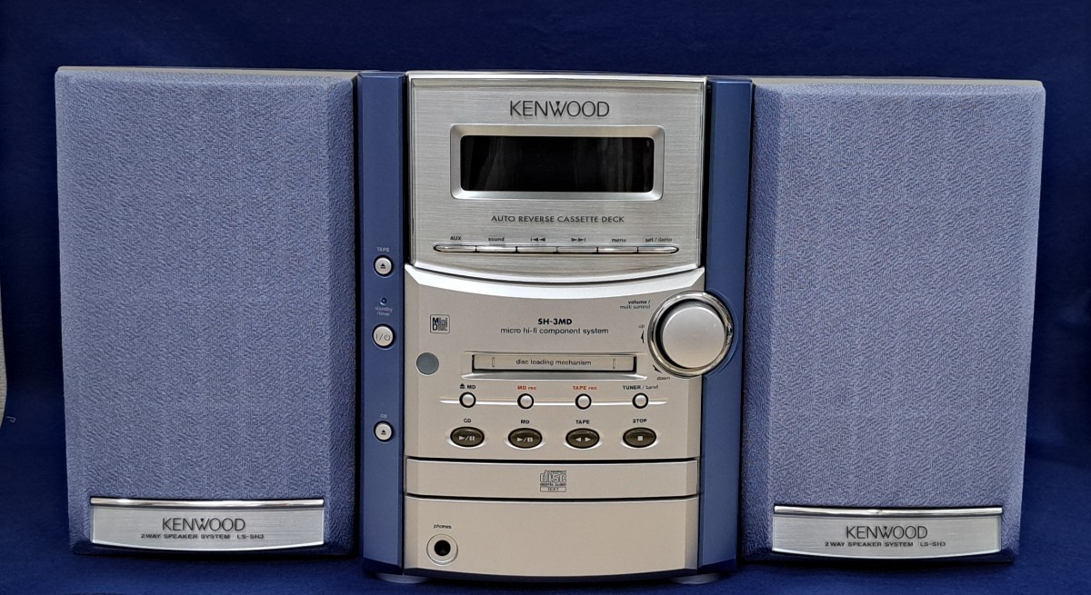 ♪♪KENWOOD / ケンウッド システムコンポ SH-3MD【TAPE/CD/MD/AM/FM】ミニコンポ　マイクロコンポ カセット ラジオ♪♪◎通電確認OK♪♪_画像1