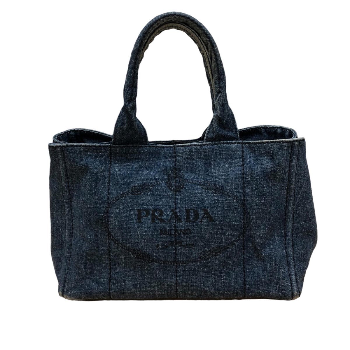 新発売】 プラダ PRADA カナパ ハンドバッグ デニム ハンドバッグ M