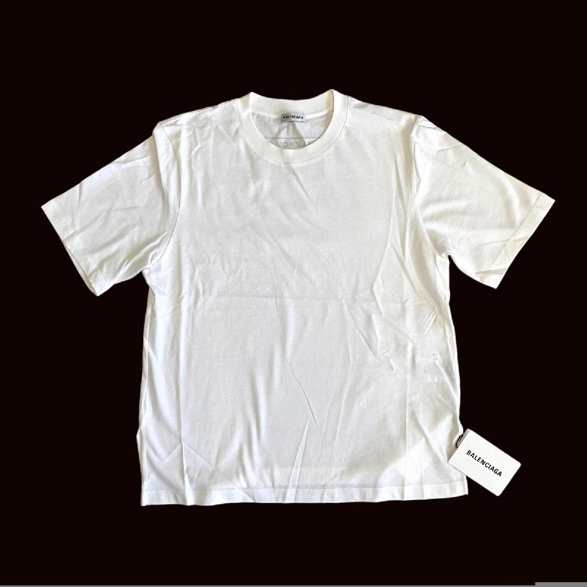 〇BALENCIAGA バレンシアガ 未使用 タグ付 Tシャツ ホワイト ユニセックス L 496052_画像1