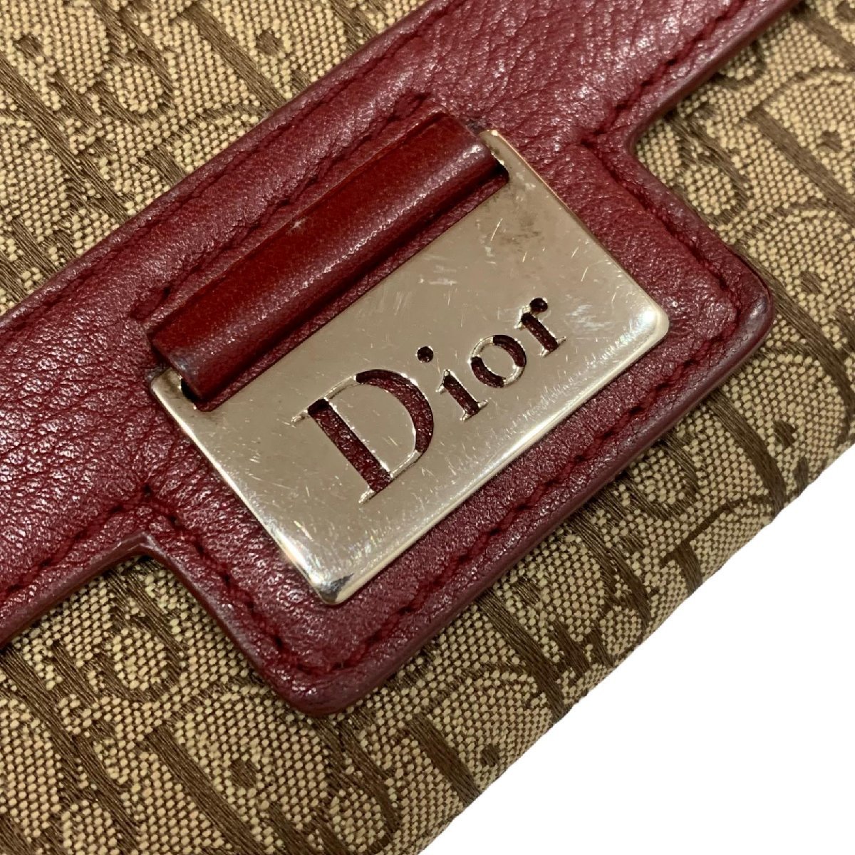 Dior ディオール トロッター ロゴプレート フラップ式長財布 ベージュ系_画像8