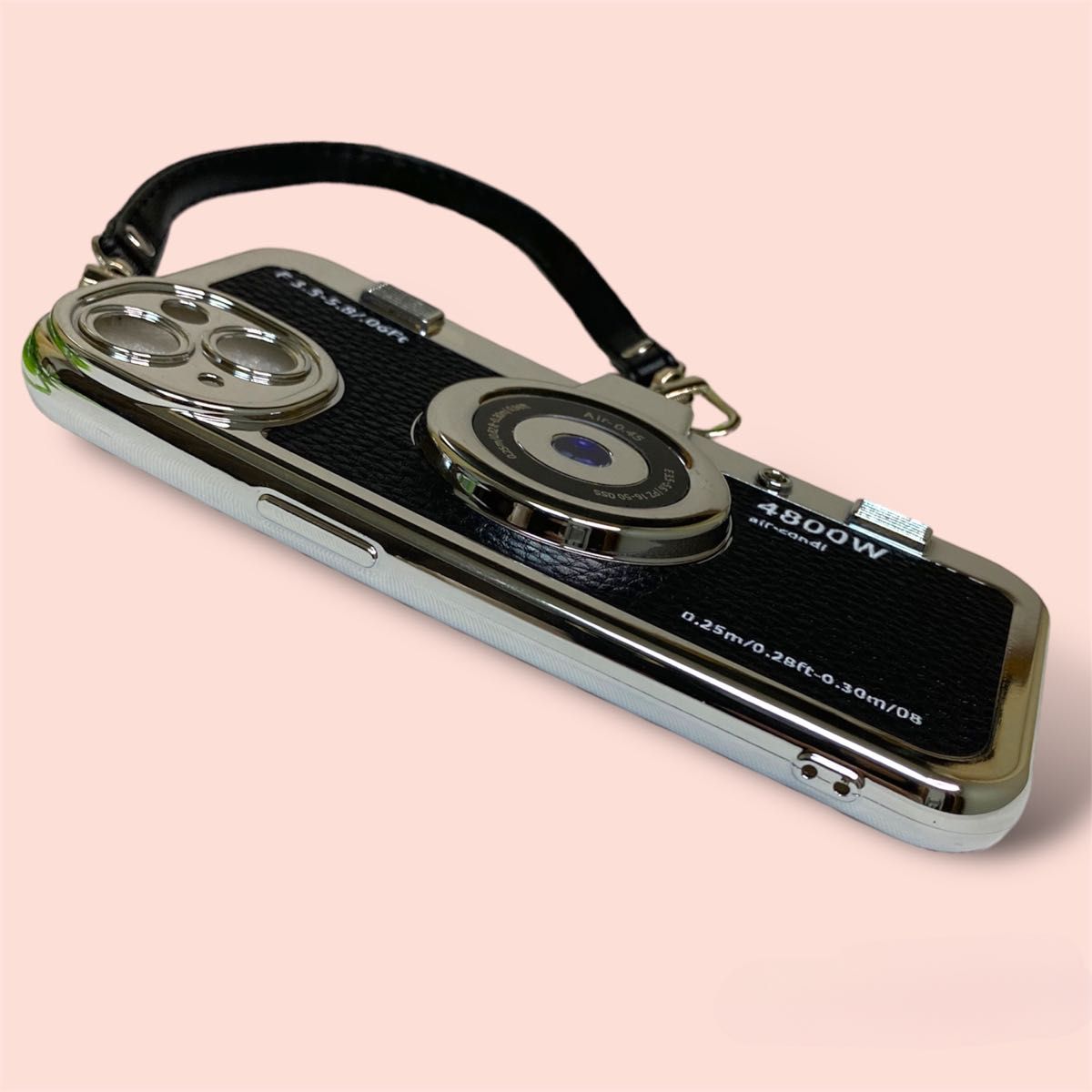 iPhone14Pro ケース レトロ カメラ型 ヴィンテージ 昭和 ブラック