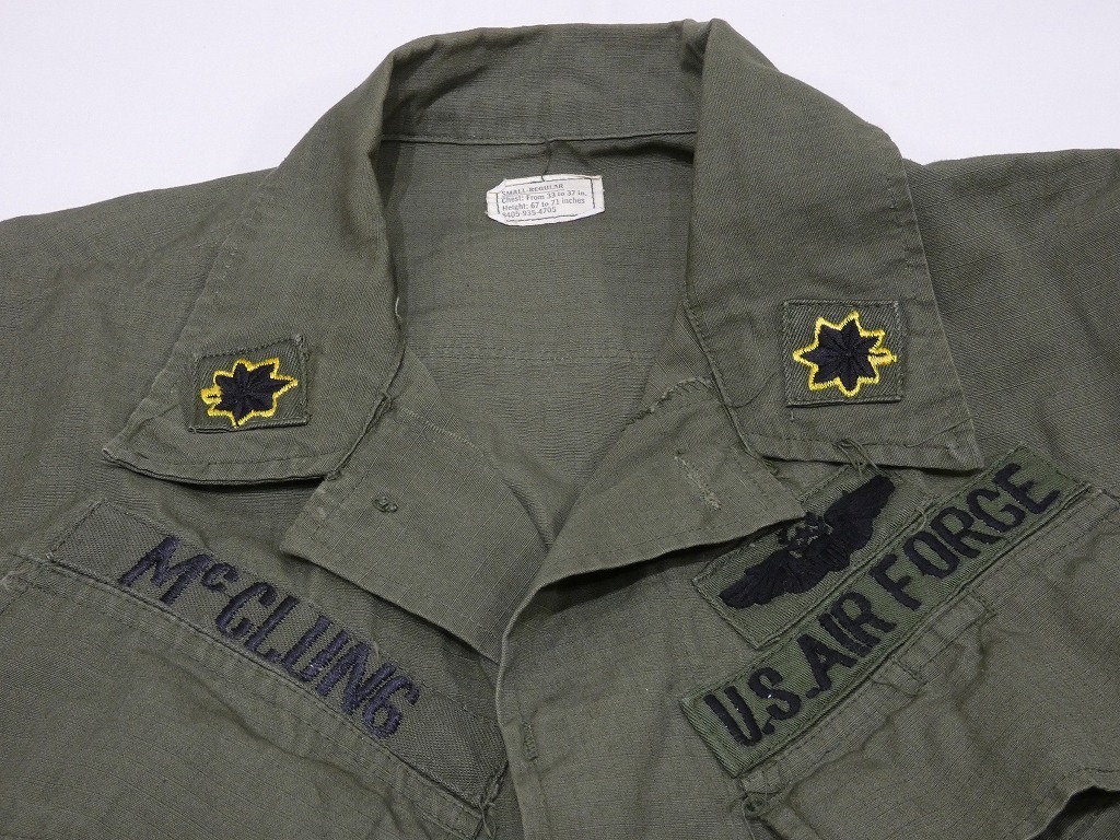 レア 美品 60s 69年製 ビンテージ US AIR FORCE USAF リップストップ ジャングル ファティーグ ジャケット 5th S-R ミリタリー USMC ARMY_画像5