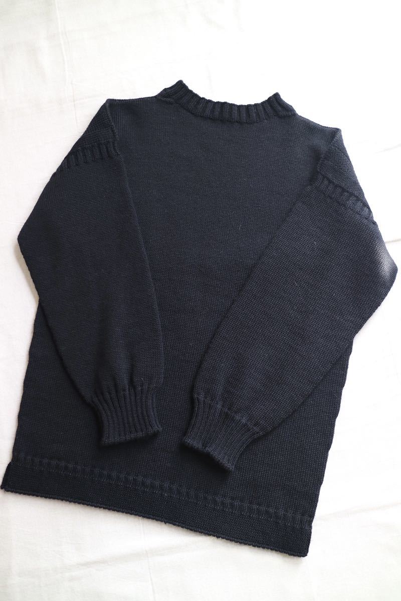 【100% ウール】イギリス製 Guernsey WOOLLENS ガンジー セーター / 36 ネイビー ニット フィッシャーマン K3-10006-9858_画像9