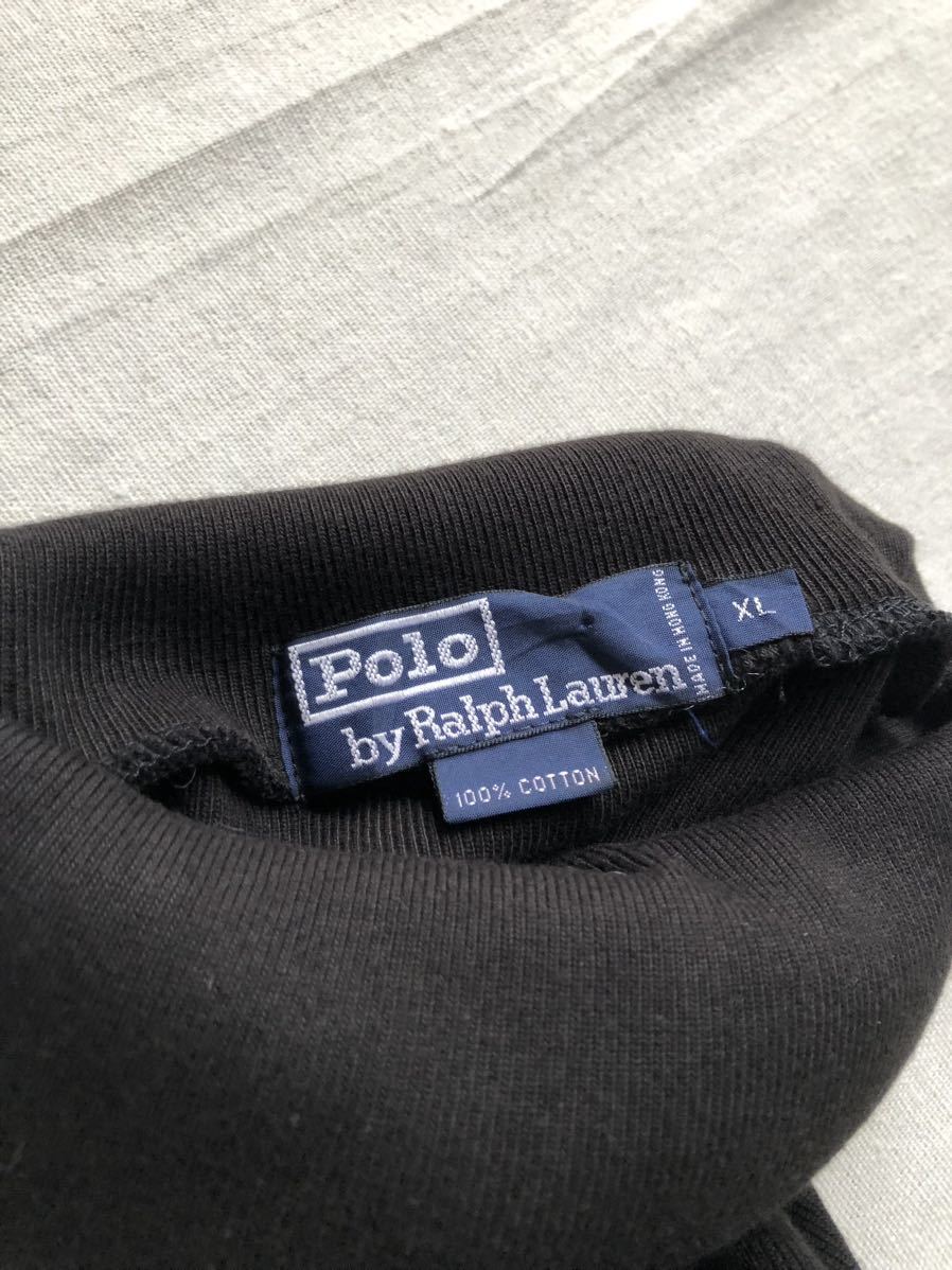 《XL》90s Polo Ralph Lauren タートルネック カットソー / コットン ブラック スウェット USA ビンテージ T3-10007-9429 sale_画像10
