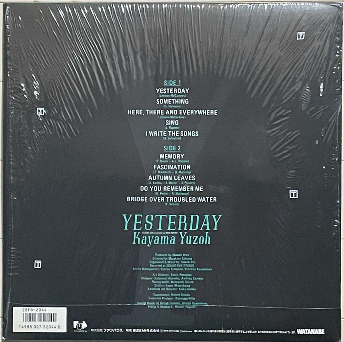 洋楽スタンダードカバー傑作◆シュリンク/ステッカー付◆加山雄三◆アナログLP盤『YESTERDAY』Arr.Nick Perito/杉本喜代志/羽田健太郎_画像2