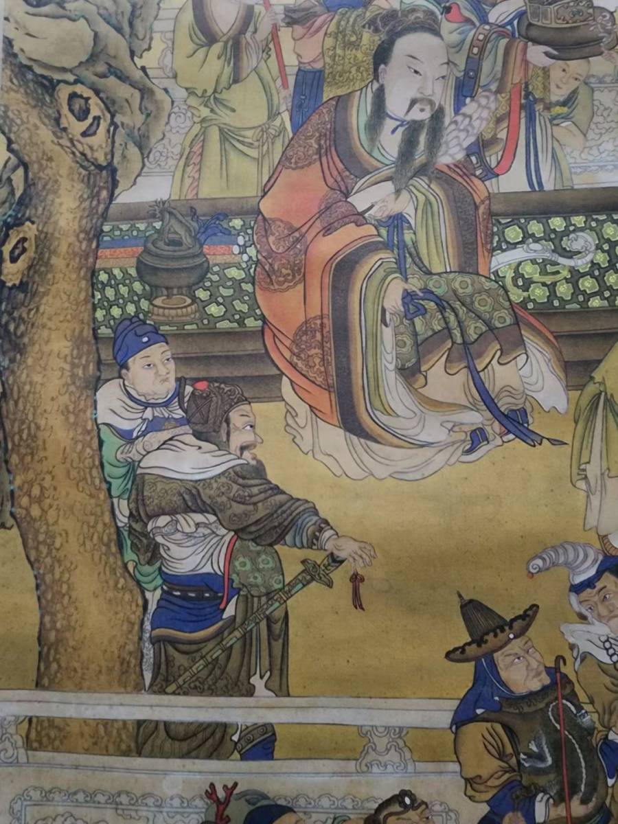 徳】旧家蔵出 中国書画 『清 丁観鵬 人物図 絹本 肉筆保証品 』 軸装