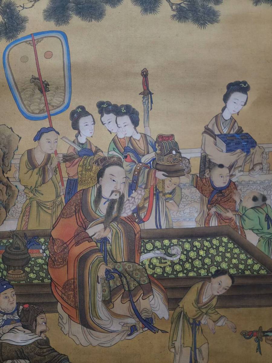 徳】旧家蔵出 中国書画 『清 丁観鵬 人物図 絹本 肉筆保証品 』 軸装