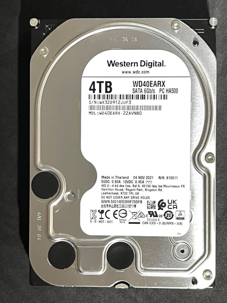 4TB Western Digital / WD40EARX 【使用時間 686 h】 2021年製 4TB Western Digital / WD40EARX 【使用時間 686 h】 2021年製
