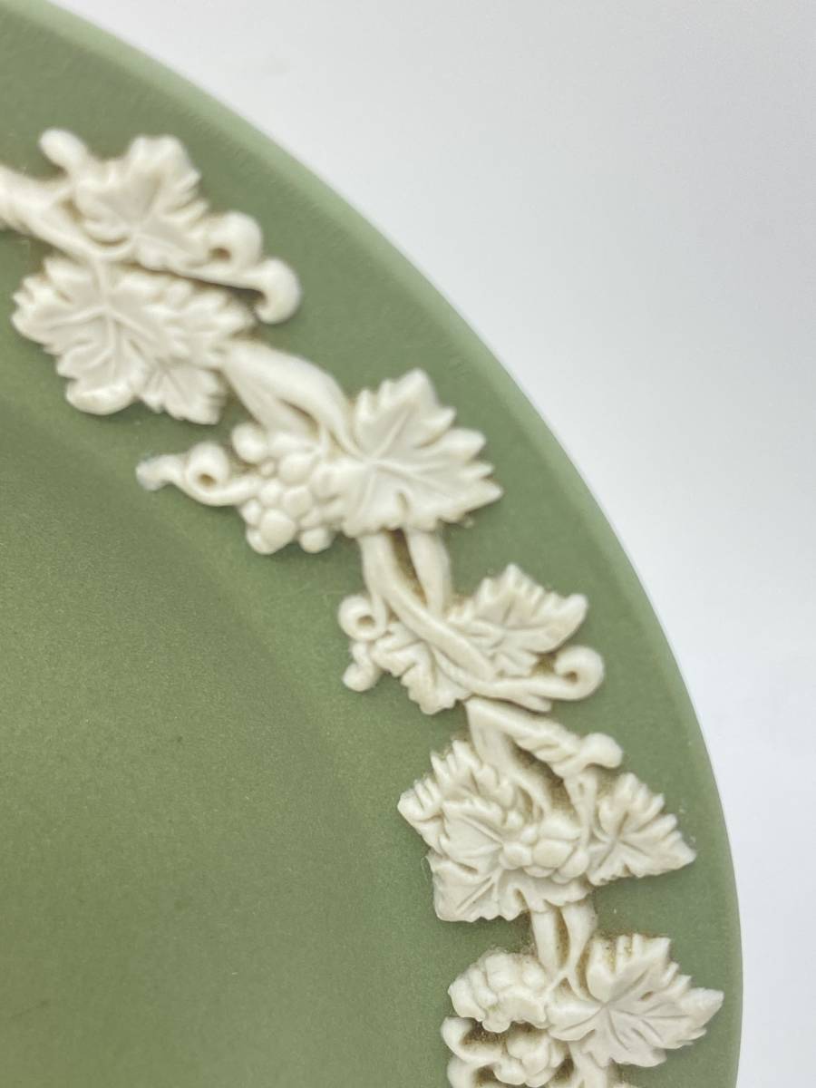 WEDGWOOD ウェッジウッド JASPERWARE GREEN 11cm Small Round Dish ジャスパーウェア 緑 11cm 小 丸 皿 *L826_画像9