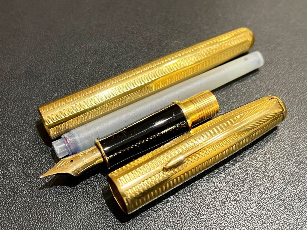 B446 PARKER パーカー　SONNET ソネット　万年筆　ペン先　18K 750刻印　YG ゴールドカラー　筆記用具　文房具　ビジネス_画像5