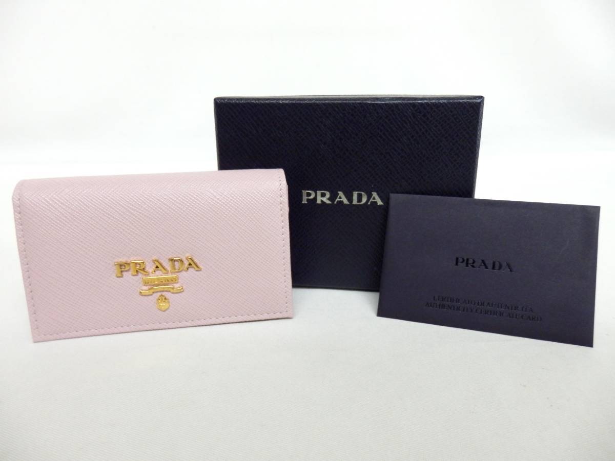 172H373J◆【未使用】PRADA プラダ カードケース 1MC122 サフィアーノメタル アルバストロ ピンク