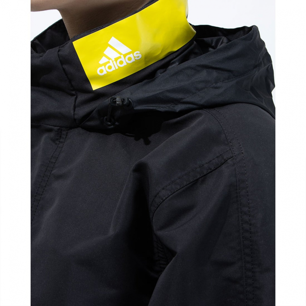  Adidas Tec средний длина жакет XO(3L) размер обычная цена 15400 иен черный чёрный TECH воротник-стойка с капюшоном . мужской внешний 