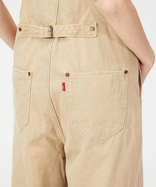  Levi's red lady's utility Denim overall M size regular price 19800 jpy beige LEVI\'S Red overall jeans 