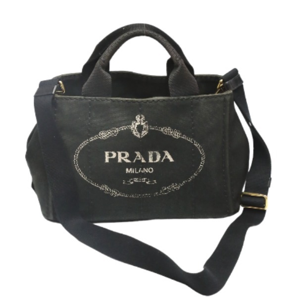 プラダ トートバッグ 1BG439 カナパミニ トートバッグ PRADA ブラック レディース 中古_画像2