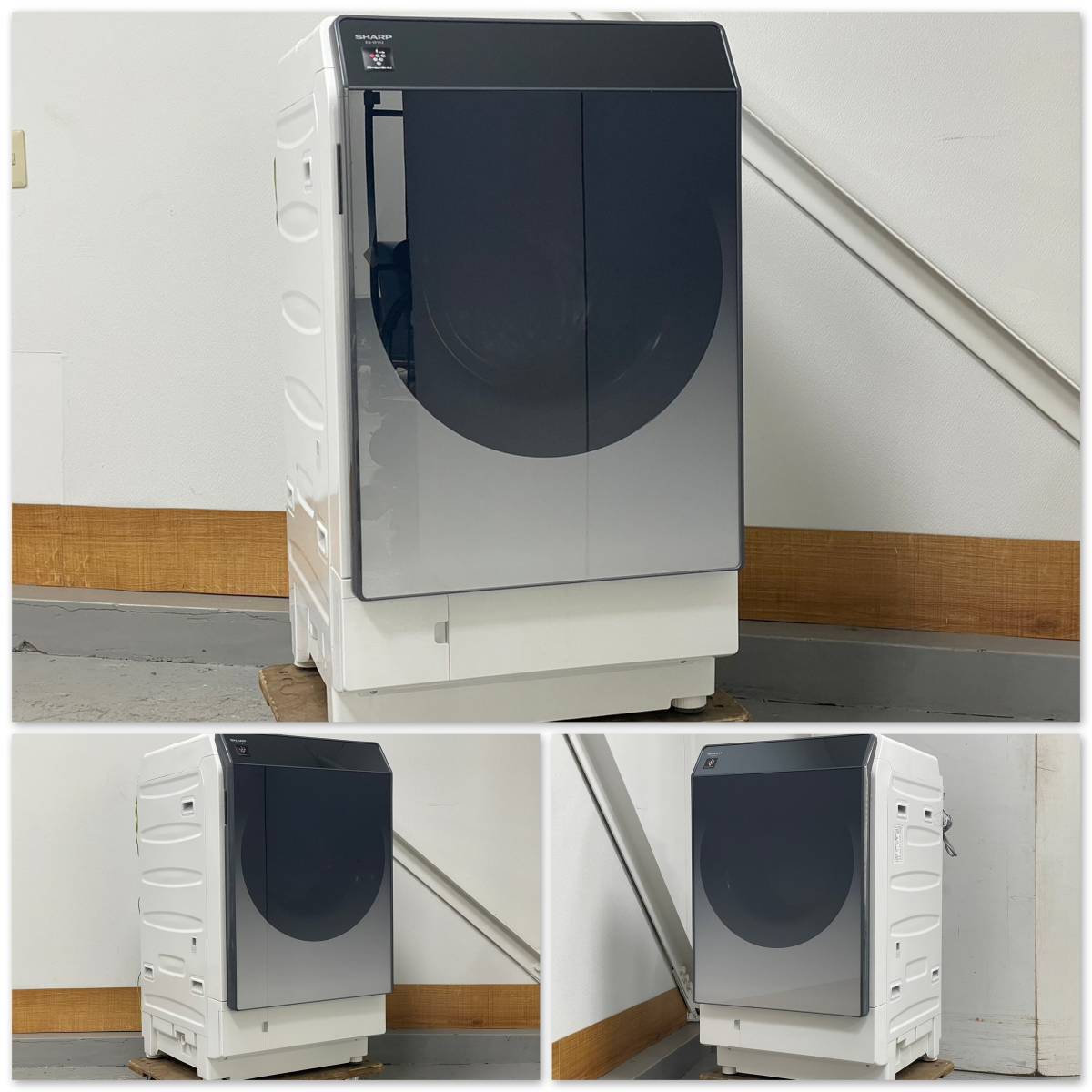 T376☆超美品☆SHARP　シャープ　ドラム式洗濯乾燥機　ES-W112-SR　洗濯11kg　乾燥6kg　2020年製　右開き　超音波ウォッシャー_画像3