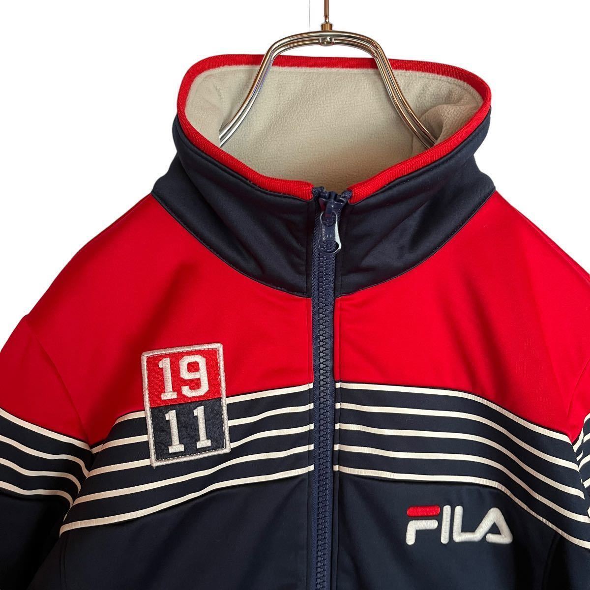 FILA GOLF フィラゴルフ　トラックジャケット ジャージ　上　ロゴ刺繍　裏フリース　レディース　Mサイズ 【AY1020】_画像3