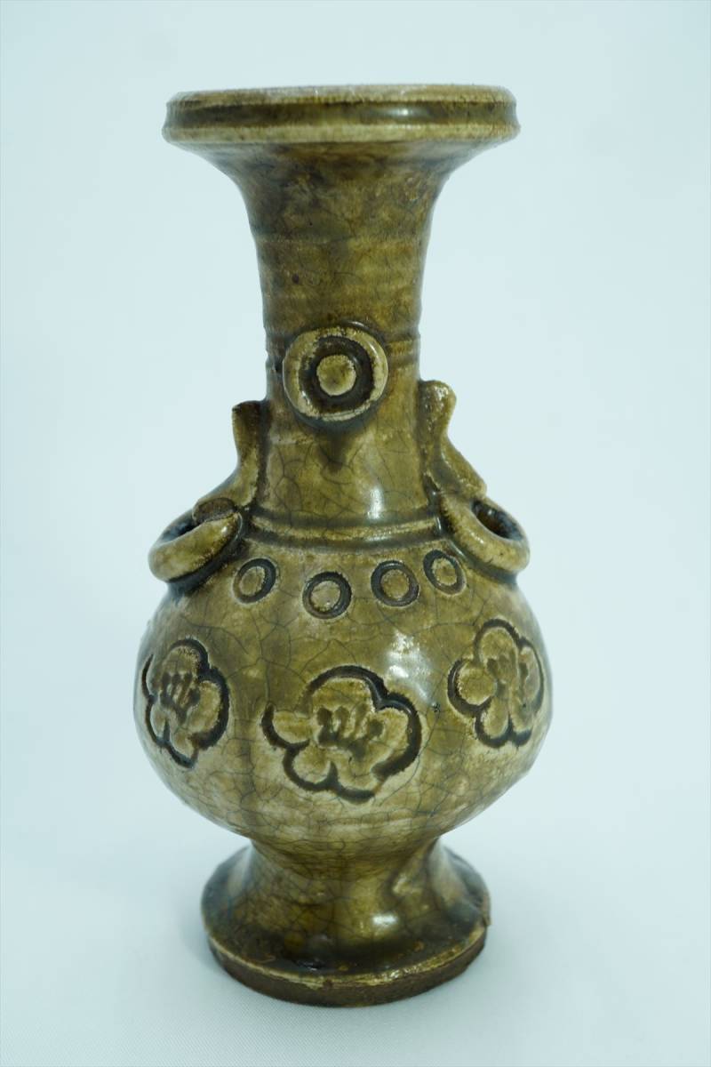 灰釉仏花瓶　N.o113