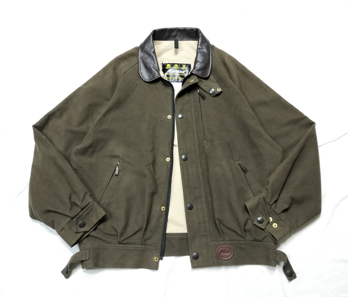 90s BARBOUR moleskin blouson XL 希少 ブラウン-