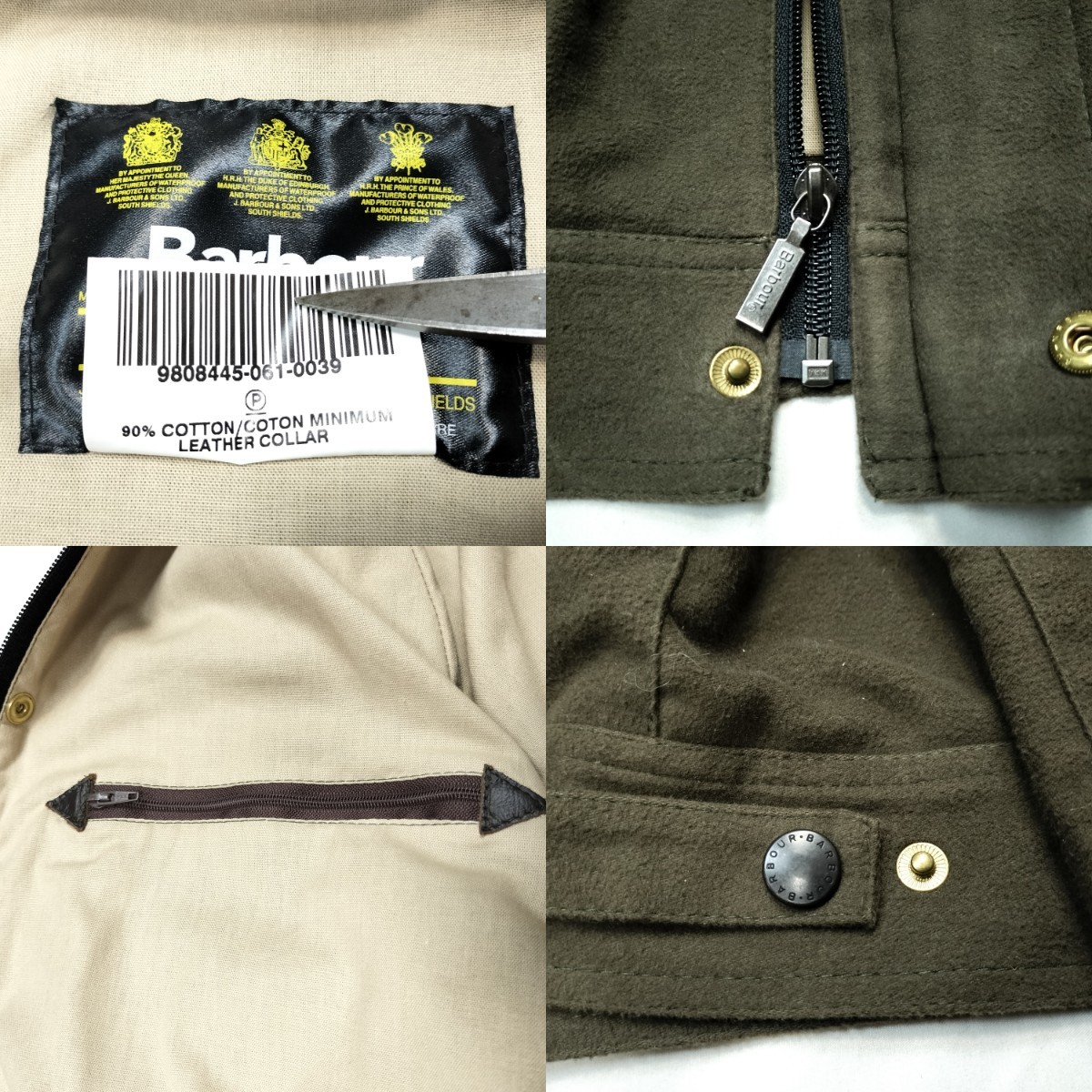 Mint 90s BARBOUR moleskin blouson M 希少 ブラウン オリーブ Mint 90s BARBOUR moleskin blouson M 希少 ブラウン オリーブ
